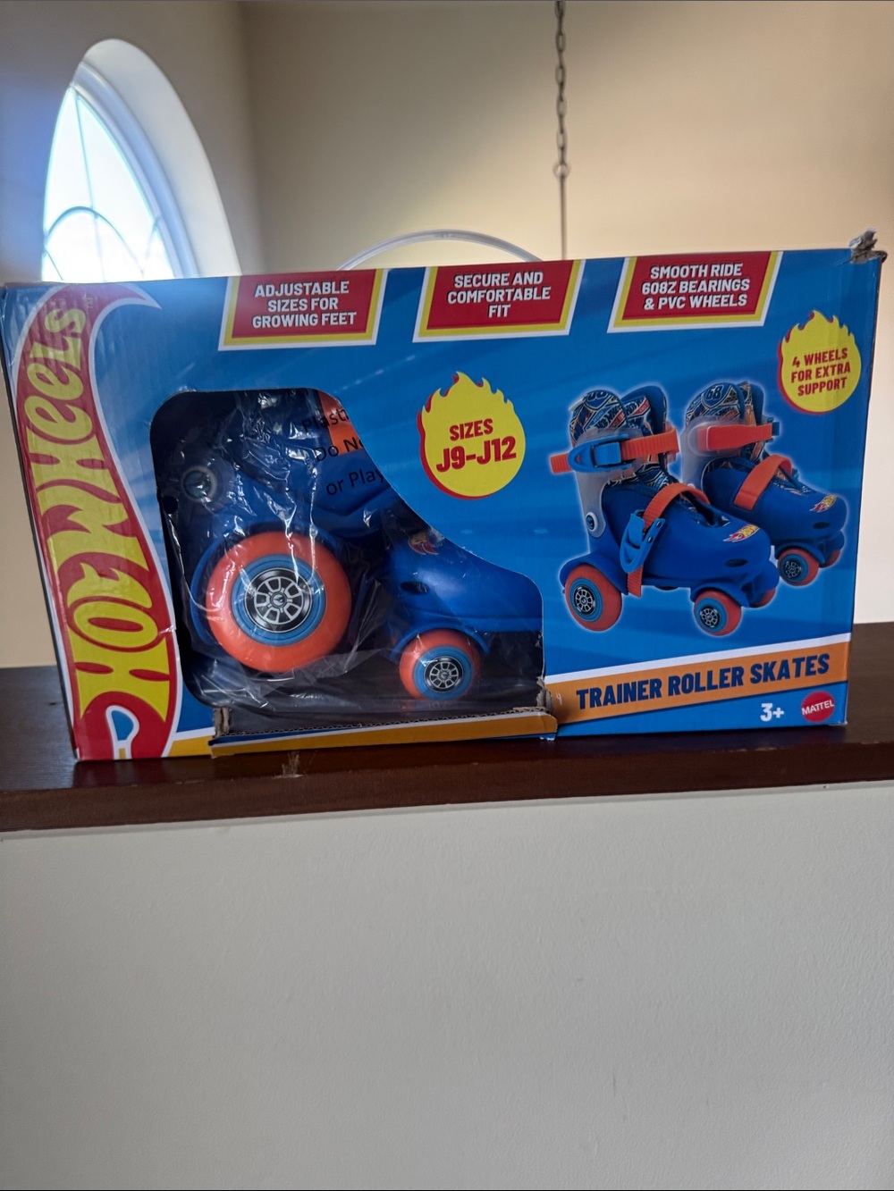 Hot Wheels Kids Trainer Roller Skates in Blue and Orange (Sizes J9-J12)